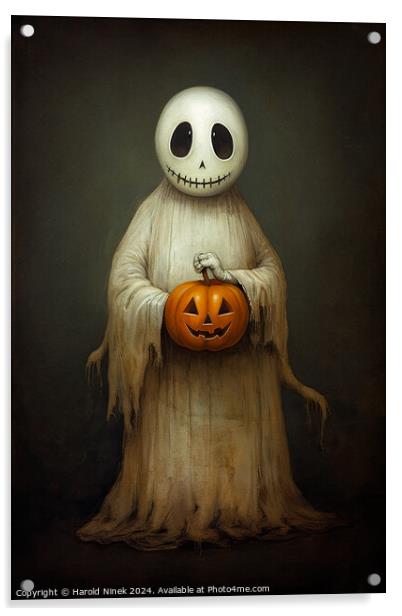 Halloween Ghost Acrylic by Harold Ninek