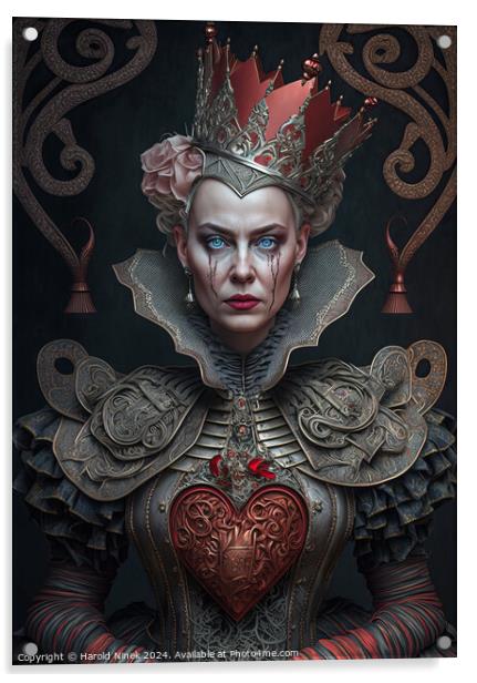 Queen of Hearts Acrylic by Harold Ninek