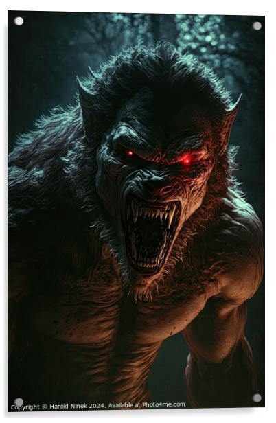 Werewolf Acrylic by Harold Ninek