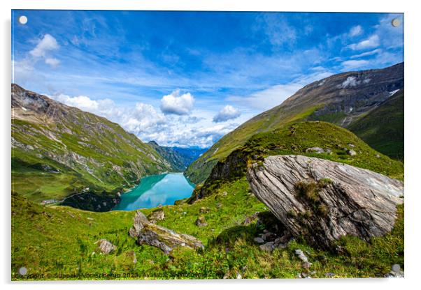 Kaprun High Mountain Reservior Acrylic by Suppakij Vorasriherun