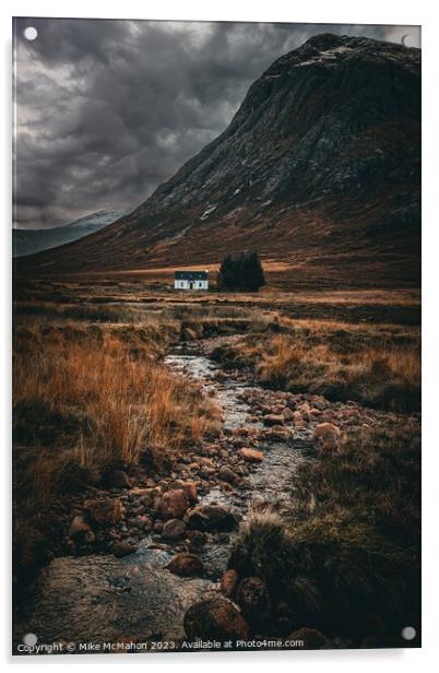 Lagangarbh Hut , Glencoe Scotland  Acrylic by Mike McMahon