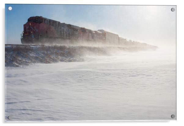 Winter Wind Along the Railway Acrylic by Dave Reede