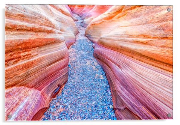 Pastel Slot Canyon Acrylic by Joseph S Giacalone