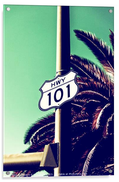 Iconic Highway 101 Sign Acrylic by Joseph S Giacalone