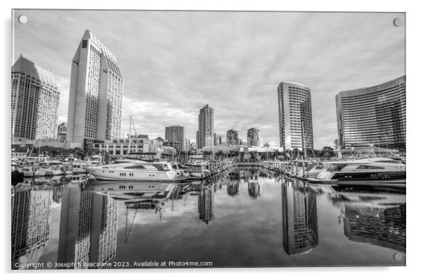 Calm Reflections  - Downtown San Diego Acrylic by Joseph S Giacalone