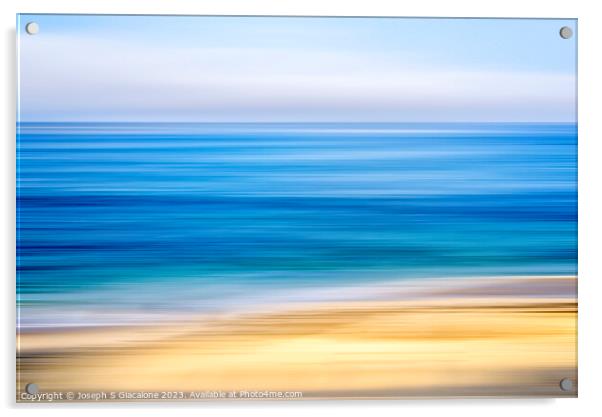 Golden Beach Coastal Abstract Acrylic by Joseph S Giacalone