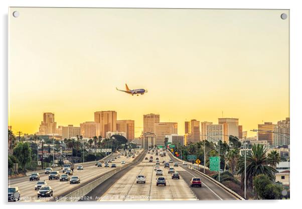 Commuting - Downtown San Diego Acrylic by Joseph S Giacalone