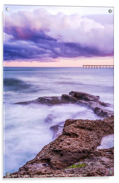 Purple Majesty - San Diego Coast Acrylic by Joseph S Giacalone