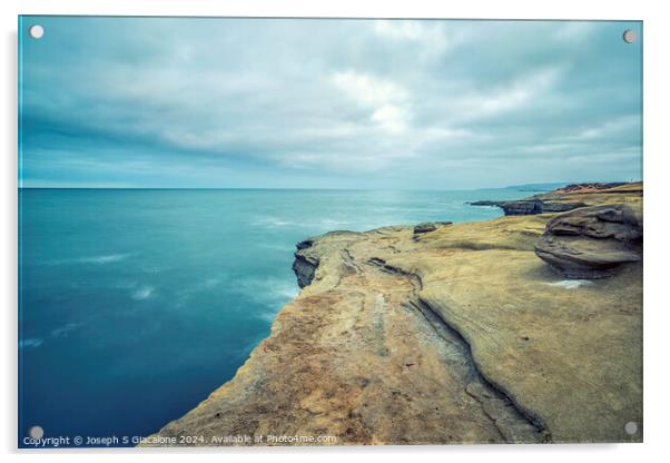 On The Edge - San Diego Coast Acrylic by Joseph S Giacalone