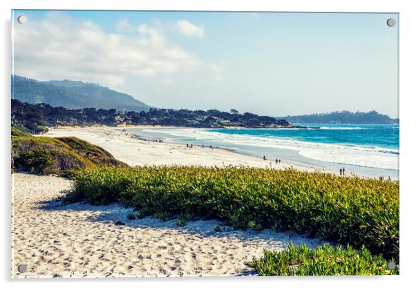 Carmel Beach Acrylic by Joseph S Giacalone