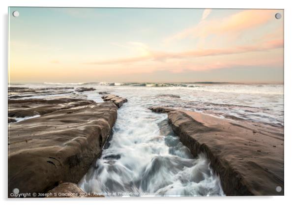 Channel To The Sea - La Jolla Coast Acrylic by Joseph S Giacalone