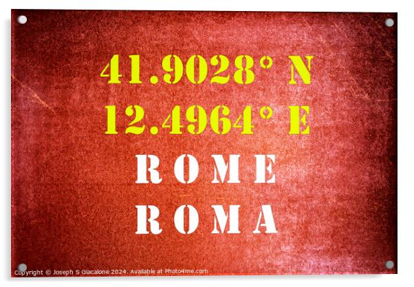 GPS Rome Acrylic by Joseph S Giacalone