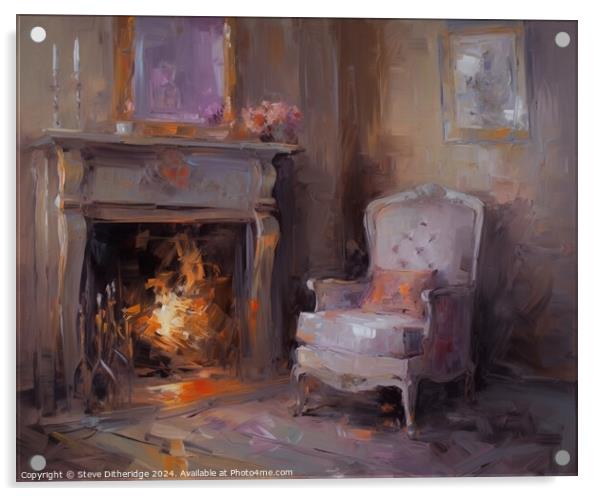 Fireside chair  Acrylic by Steve Ditheridge