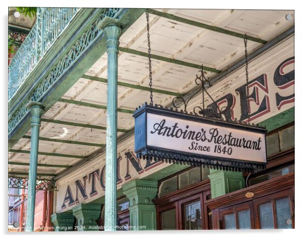 Historic Antoine's Restaurant in the French Quarter of New Orleans  Acrylic by William Morgan