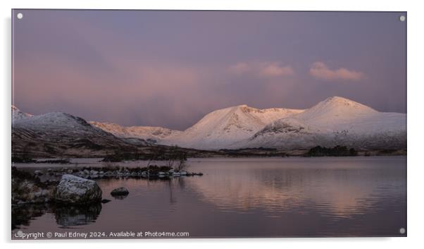 Dawn on Rannoch Moor, Scotland, UK Acrylic by Paul Edney