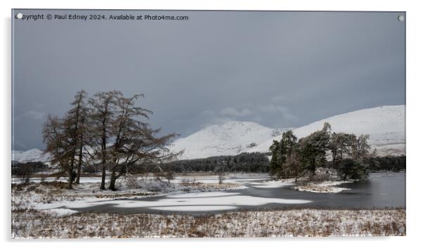 Frozen Loch Tulla, West Highlands, Scotland, UK Acrylic by Paul Edney