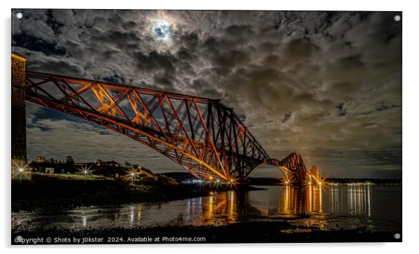 Forth Rail Bridge at Night Acrylic by Shots by j0kster 