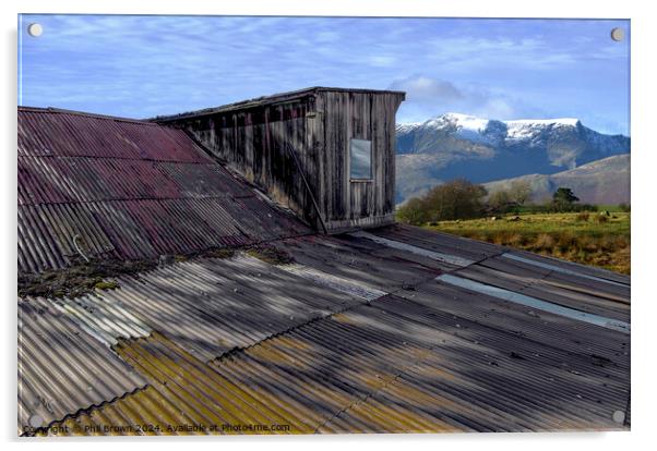 Old workshop in Lake District setting Acrylic by Phil Brown