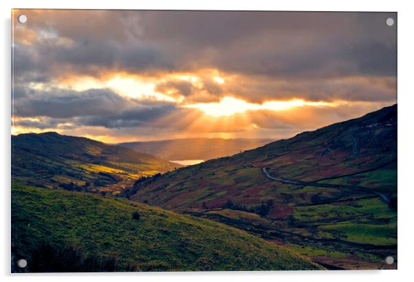 Windermere glimpsed from Kirkstone Pass Acrylic by Phil Brown