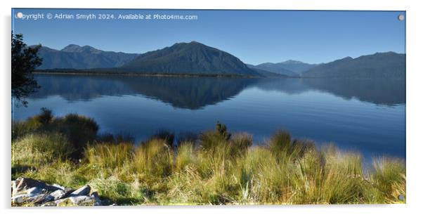 New Zealand lakeside Acrylic by Adrian Smyth