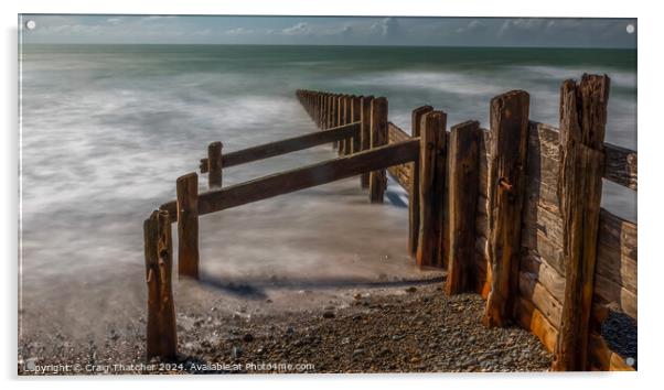 Dreamy beach groins Acrylic by Craig Thatcher