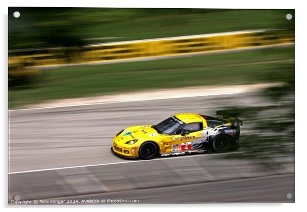 Corvette By Chevrolet Racing Acrylic by Pete Klinger
