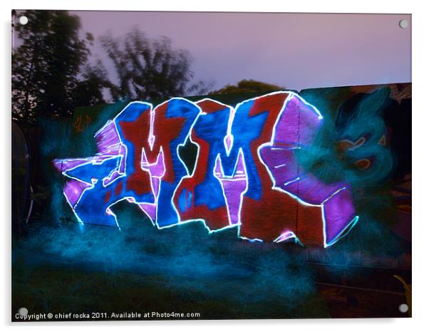 light graffiti Acrylic by chief rocka