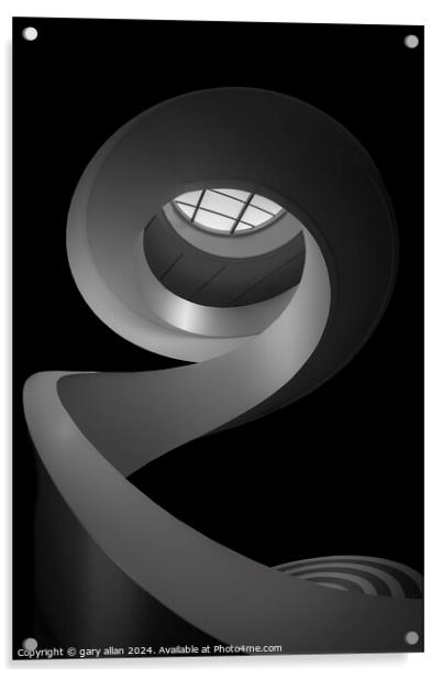 Liverpool museum spiral staircase Acrylic by gary allan