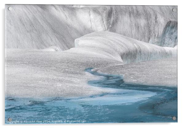 Mendenhall Glacier Ice Formations with Melting Pools Acrylic by FocusArt Flow