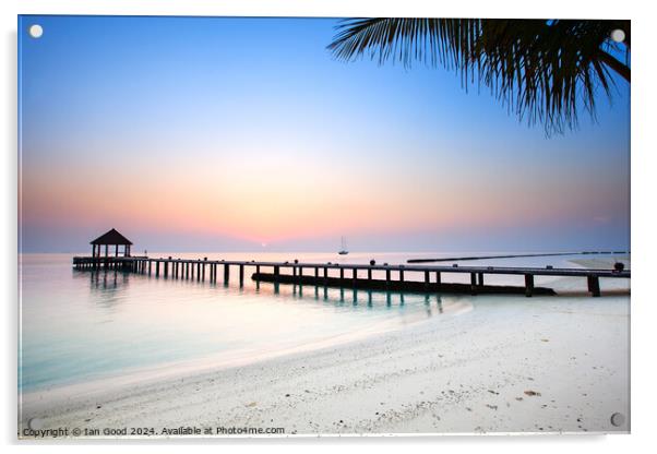 Sunrise in the Maldives Acrylic by Ian Good