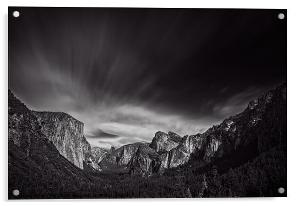 Yosemtie Valley Black and White Acrylic by Ian Good