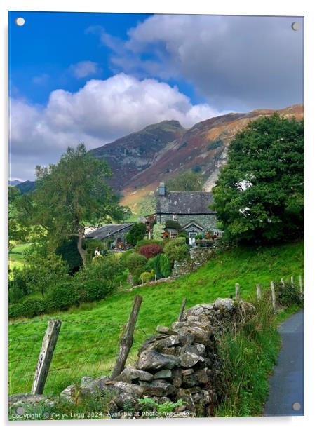 Mountain Cottage.  Acrylic by Cerys Legg