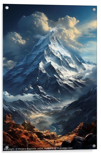 Majestic mountain view Acrylic by Mirjana Bogicevic