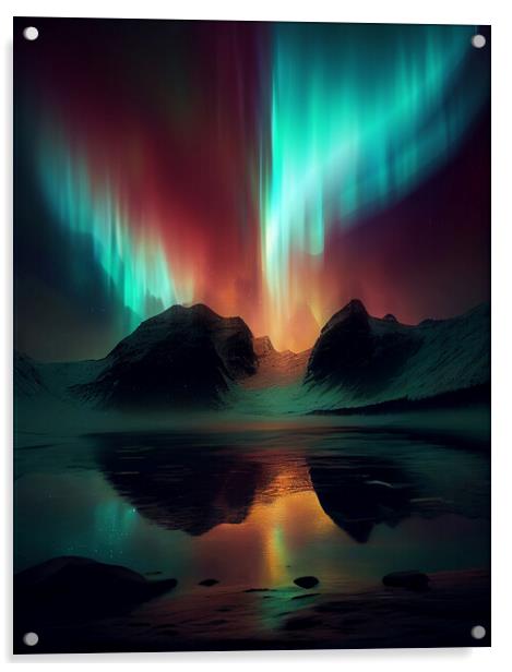 Aurora borealis Acrylic by Mirjana Bogicevic