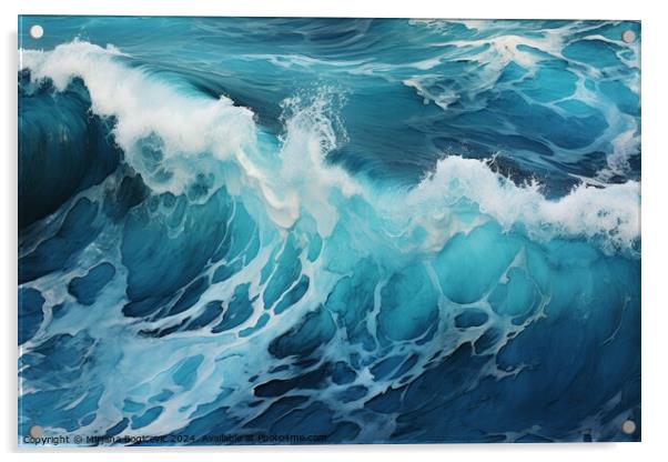Beautiful sea waves Acrylic by Mirjana Bogicevic