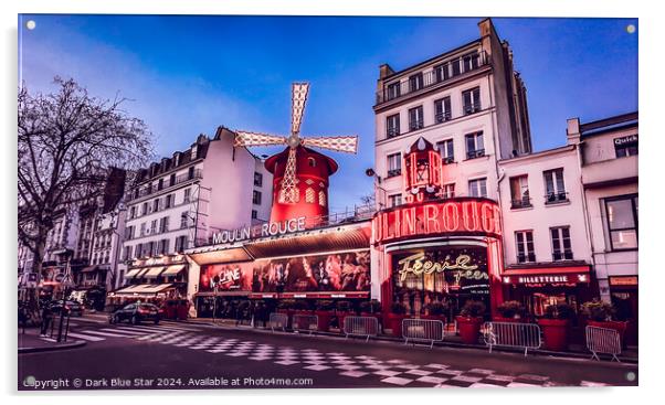 The Moulin Rouge in Paris Acrylic by Dark Blue Star