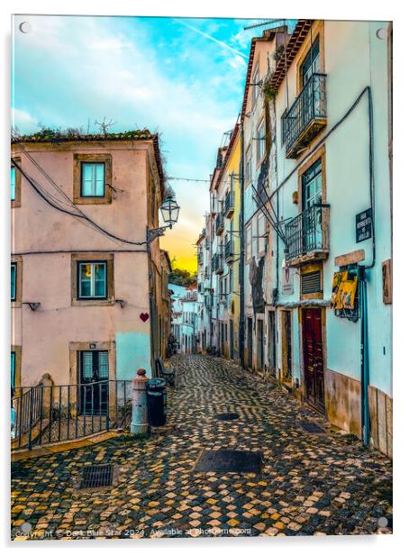 The Old Town in Lisbon Acrylic by Dark Blue Star