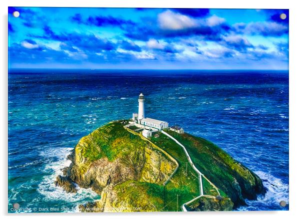 Irish Sea and South Stack Lighthouse Acrylic by Dark Blue Star