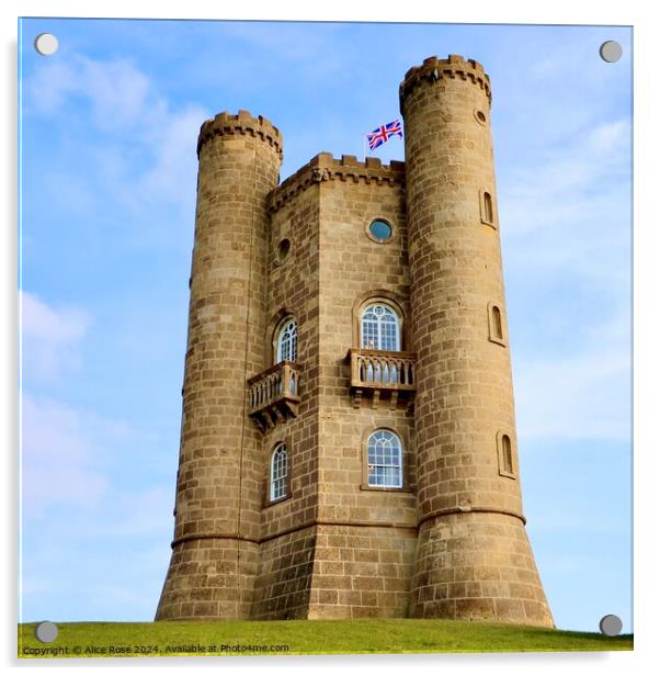 Broadway Tower, The Cotswolds Acrylic by Alice Rose
