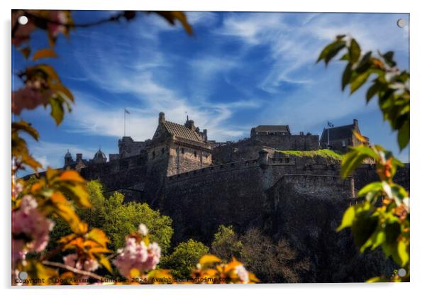 Edinburgh Castle Acrylic by Don Alexander Lumsden