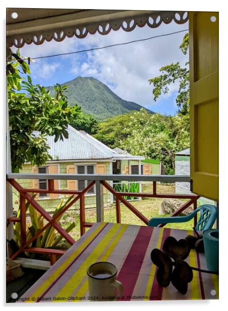 View of Nevis Peak from porch Acrylic by Robert Galvin-Oliphant