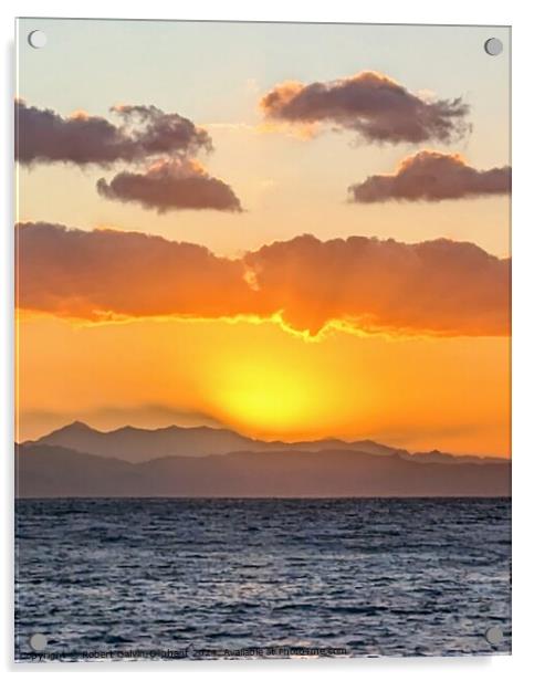 Brilliant sunrise on sea Acrylic by Robert Galvin-Oliphant