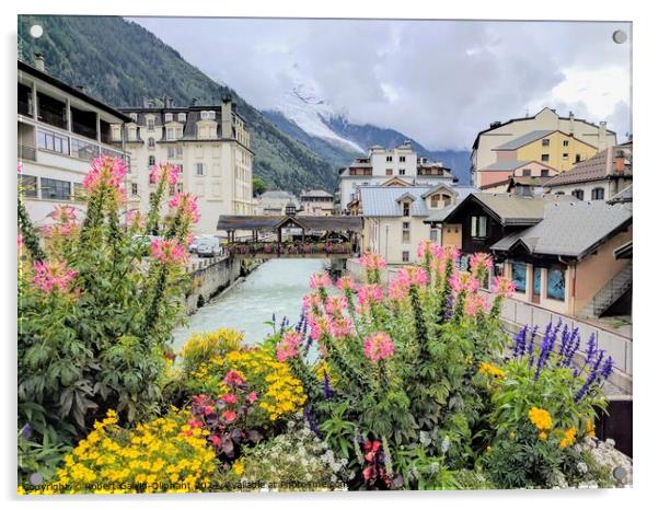 Colourful flowers in French Alps  Acrylic by Robert Galvin-Oliphant