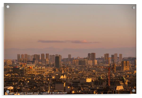 Paris Cityscape Acrylic by Justo II Gayad