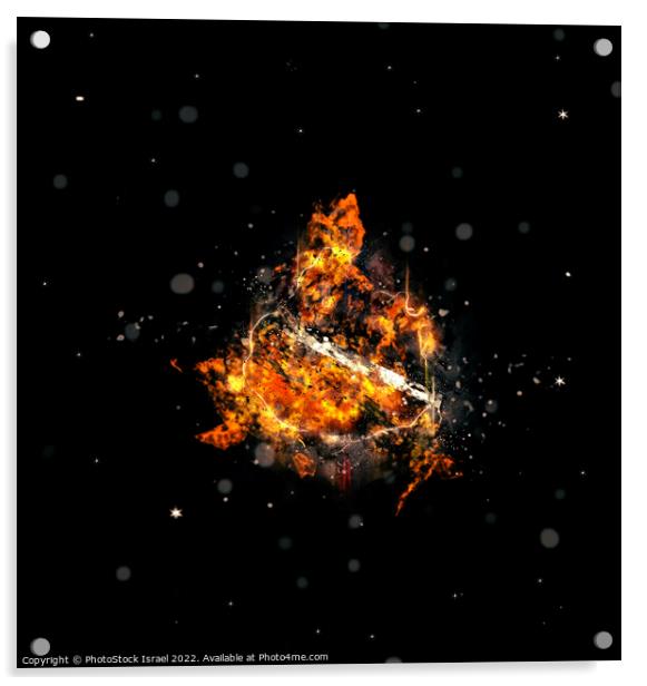 Digitally created Exploding supernova star  Acrylic by PhotoStock Israel