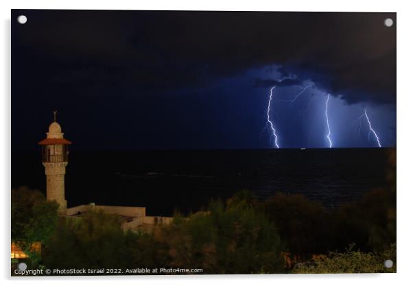  Lightning storm  Acrylic by PhotoStock Israel