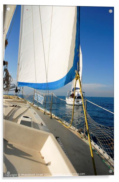 Sails of a yacht Acrylic by PhotoStock Israel