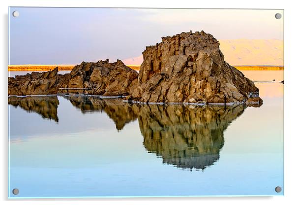 Rocks reflect in the still water Acrylic by PhotoStock Israel