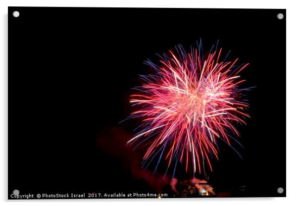 4th of July fireworks. Acrylic by PhotoStock Israel