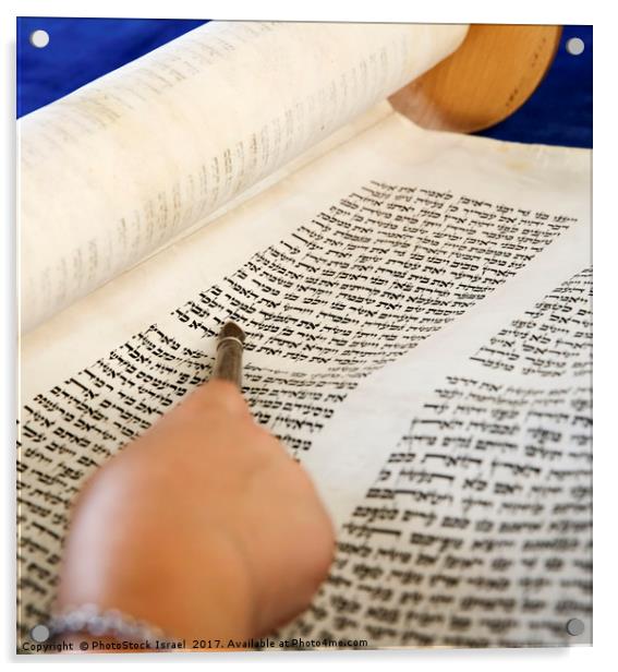 Reading the Torah scrolls Acrylic by PhotoStock Israel